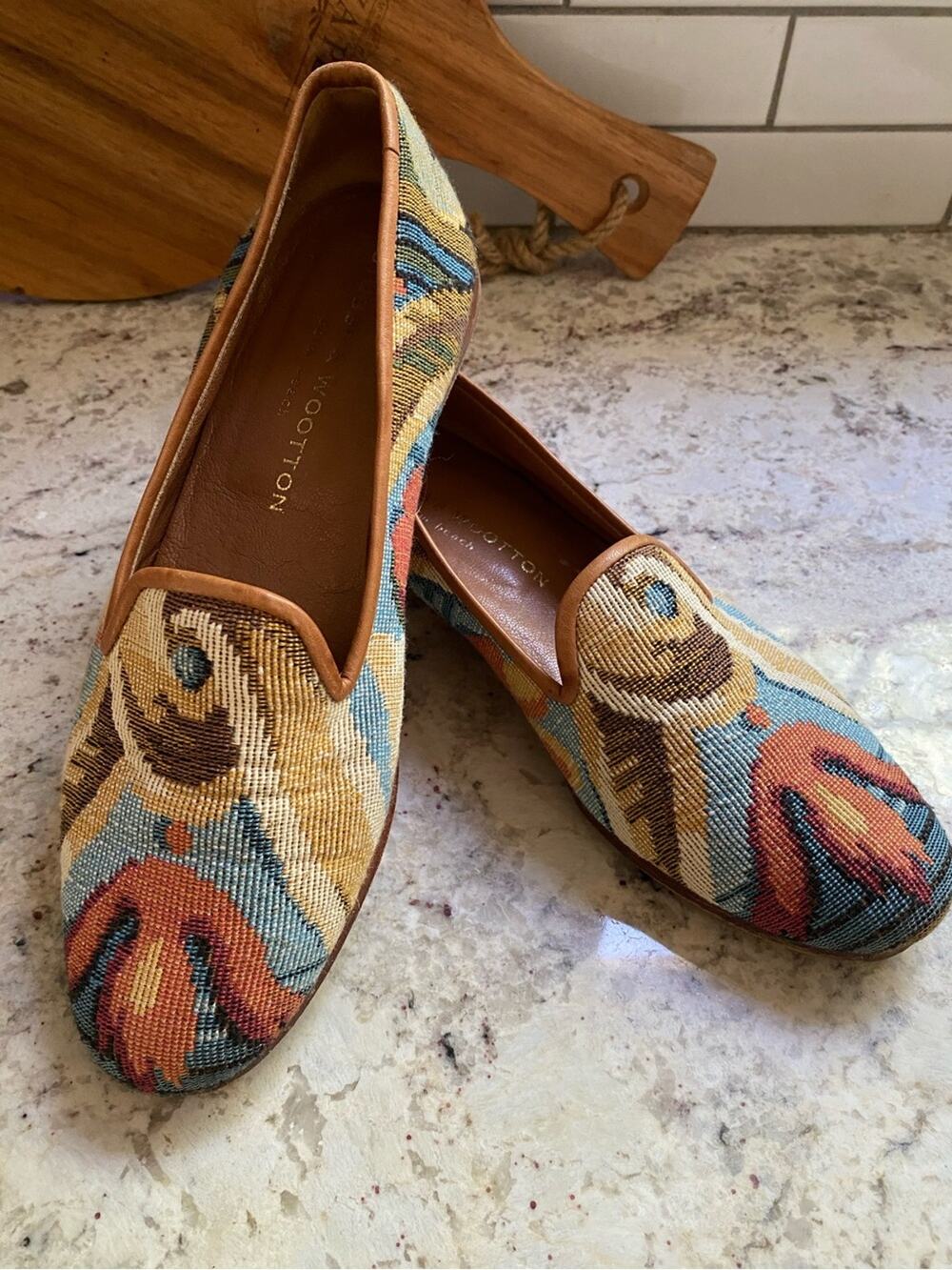 Stubbs & Wootton Palm Beach $625 Autumnal Tapestry Slipper Loafer Spain 6.5 EUC